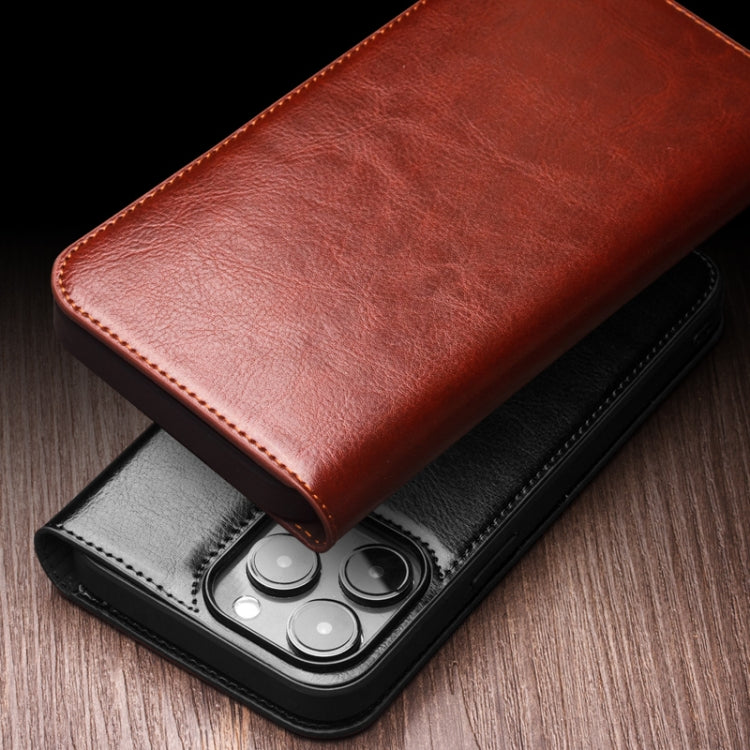 For iPhone 16 Pro QIALINO Classic Genuine Leather Phone Case(Brown) - iPhone 16 Pro Cases by QIALINO | Online Shopping UK | buy2fix