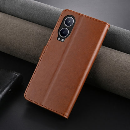 For OnePlus Nord CE4 Lite 5G AZNS Sheepskin Texture Flip Leather Phone Case(Brown) - OnePlus Cases by AZNS | Online Shopping UK | buy2fix