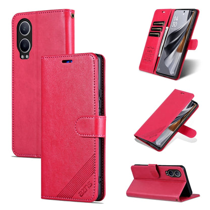 For OnePlus Nord CE4 Lite 5G AZNS Sheepskin Texture Flip Leather Phone Case(Red) - OnePlus Cases by AZNS | Online Shopping UK | buy2fix