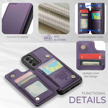 For Samsung Galaxy A54 5G CaseMe C22 Card Slots Holder RFID Anti-theft Phone Case(Purple) - Galaxy Phone Cases by CaseMe | Online Shopping UK | buy2fix