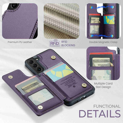 For Samsung Galaxy S22+ 5G CaseMe C22 Card Slots Holder RFID Anti-theft Phone Case(Purple) - Galaxy S22+ 5G Cases by CaseMe | Online Shopping UK | buy2fix