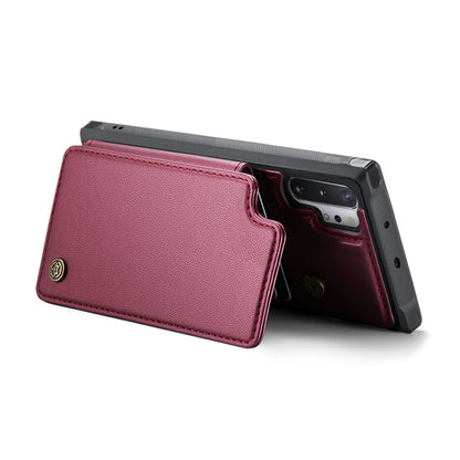 For Samsung Galaxy Note10+ 5G CaseMe C22 Card Slots Holder RFID Anti-theft Phone Case(Wine Red) - Galaxy Phone Cases by CaseMe | Online Shopping UK | buy2fix