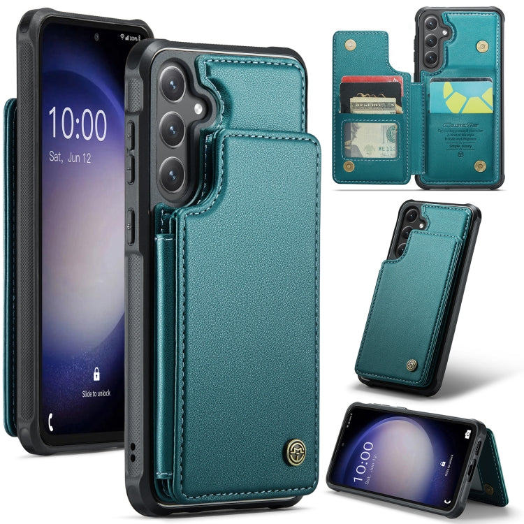 For Samsung Galaxy S23 FE 5G CaseMe C22 Card Slots Holder RFID Anti-theft Phone Case(Blue Green) - Galaxy S23 FE 5G Cases by CaseMe | Online Shopping UK | buy2fix