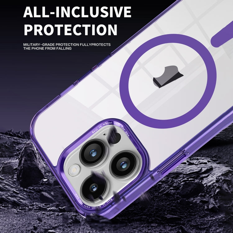 For iPhone 14 Pro Ice Color Magnetic Series PC + Acrylic Magsafe Phone Case(Purple) - iPhone 14 Pro Cases by buy2fix | Online Shopping UK | buy2fix