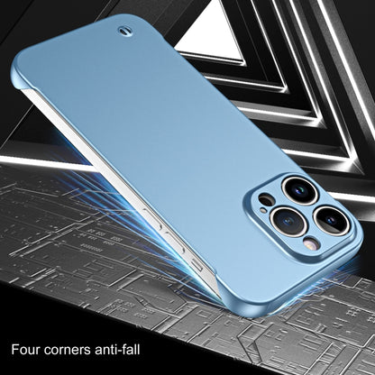 For iPhone 15 Pro Frameless Metallic Paint Hybrid PC Phone Case(Sierra Blue) - iPhone 15 Pro Cases by buy2fix | Online Shopping UK | buy2fix