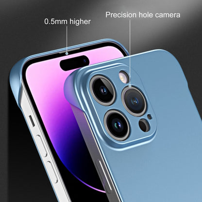 For iPhone 15 Pro Frameless Metallic Paint Hybrid PC Phone Case(Sierra Blue) - iPhone 15 Pro Cases by buy2fix | Online Shopping UK | buy2fix