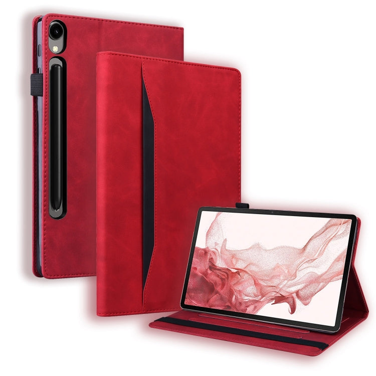 For Samsung Galaxy Tab S9 Ultra /S8 Ultra Splicing Shockproof Leather Tablet Case(Red) - Galaxy Tab S9 Ultra Cases by buy2fix | Online Shopping UK | buy2fix