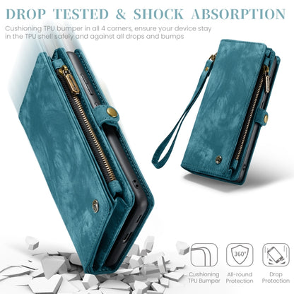 For Samsung Galaxy S23 FE CaseMe 008 Multifunctional Zipper Wallet Leather Phone Case with Lanyard(Blue) - Galaxy S23 FE 5G Cases by CaseMe | Online Shopping UK | buy2fix
