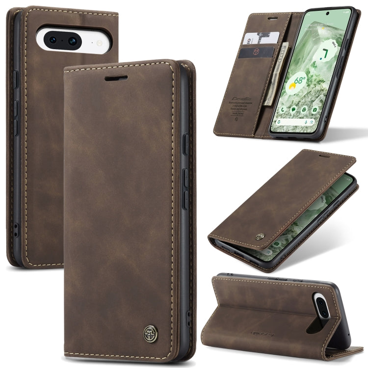 For Google Pixel 8A CaseMe 013 Multifunctional Horizontal Flip Leather Phone Case(Coffee) - Google Cases by CaseMe | Online Shopping UK | buy2fix