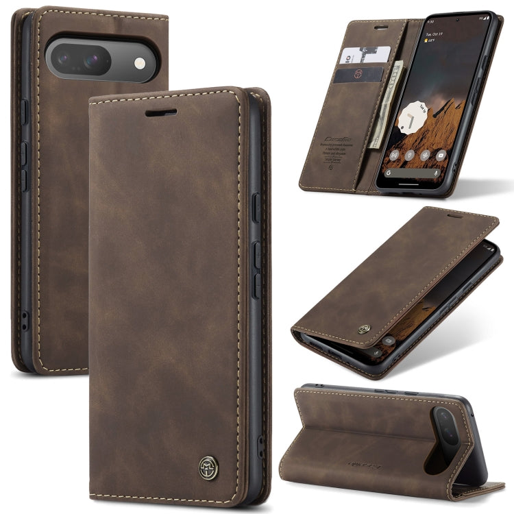 For Google Pixel 9 / 9 Pro CaseMe 013 Multifunctional Horizontal Flip Leather Phone Case(Coffee) - Google Cases by CaseMe | Online Shopping UK | buy2fix