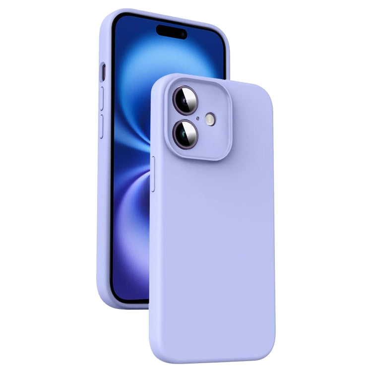 For iPhone 16 Plus Microfiber Liquid Silicone Shockproof Phone Case(Purple) - iPhone 16 Plus Cases by buy2fix | Online Shopping UK | buy2fix