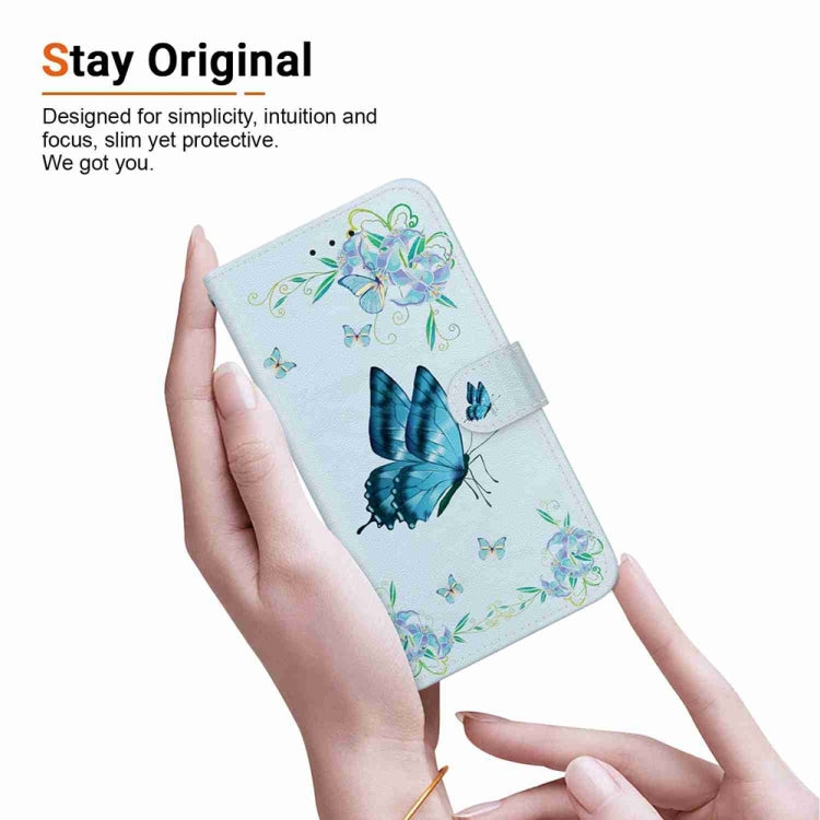 For OPPO A38 4G / A18 Crystal Texture Colored Drawing Leather Phone Case(Blue Pansies) - A38 Cases by buy2fix | Online Shopping UK | buy2fix