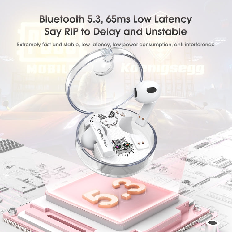 ONIKUMA T301 Transparent Cartoon Wireless Bluetooth Earphone(White) - Bluetooth Earphone by ONIKUMA | Online Shopping UK | buy2fix