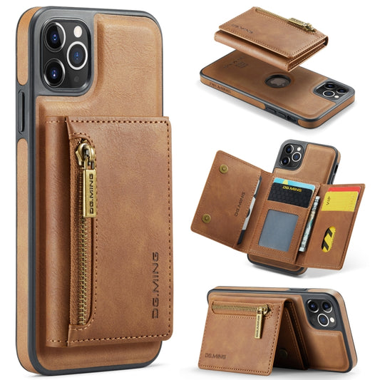 For iPhone 11 Pro Max DG.MING M5 Series Zip RFID Multi Card Detachable Leather Phone Case(Brown) - iPhone 11 Pro Max Cases by DG.MING | Online Shopping UK | buy2fix