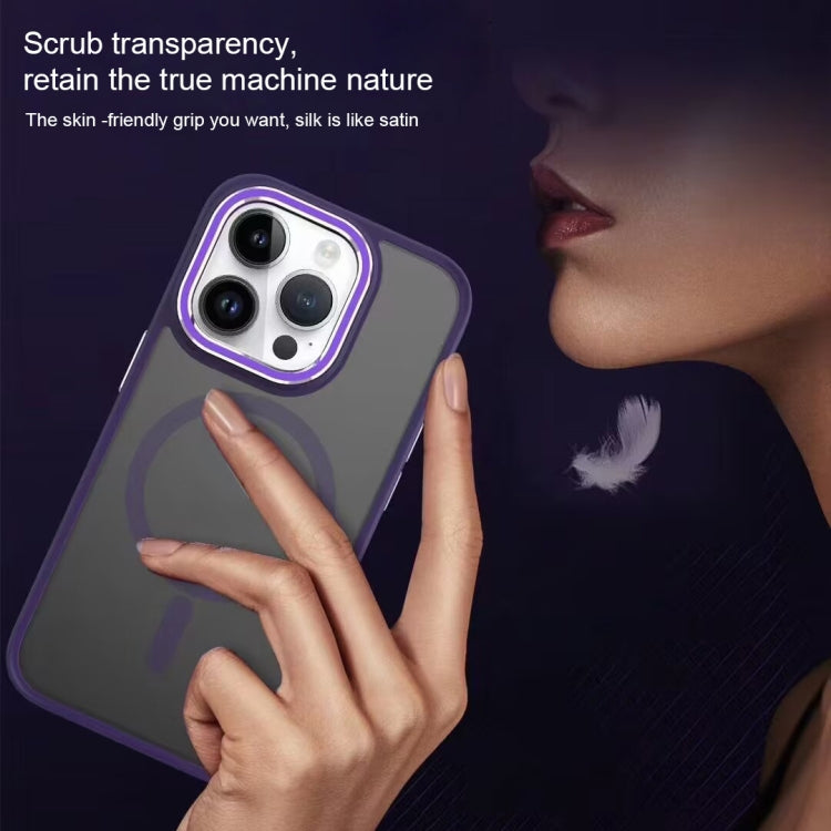 For iPhone 13 Pro Max Two-color Frosted MagSafe Magnetic Phone Case(Purple) - iPhone 13 Pro Max Cases by buy2fix | Online Shopping UK | buy2fix