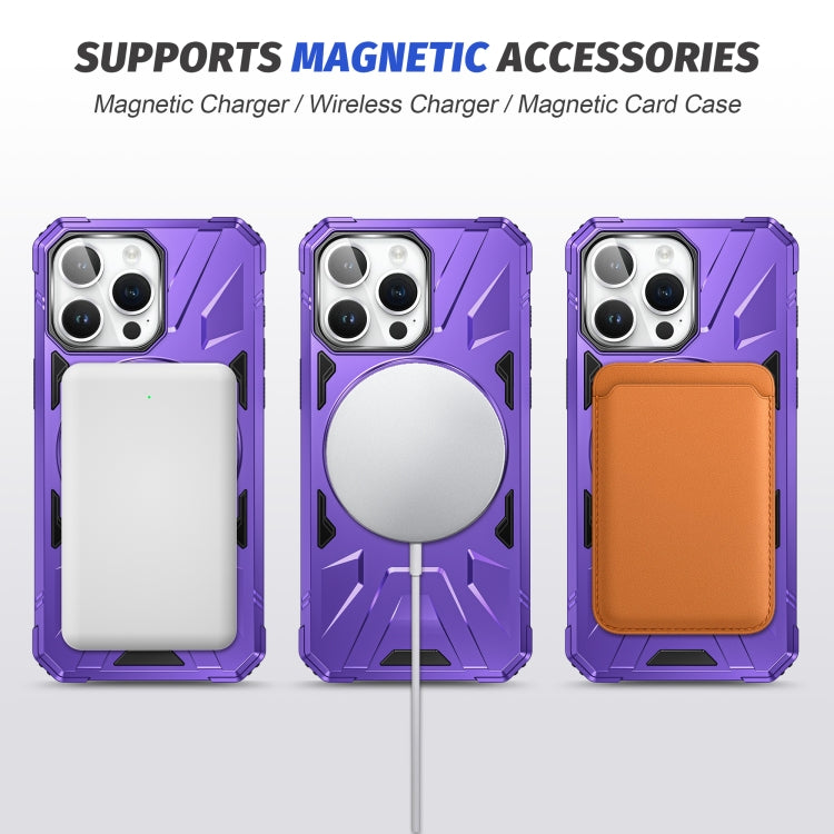 For iPhone 15 MagSafe Magnetic Shockproof Phone Case with Ring Holder(Purple) - iPhone 15 Cases by buy2fix | Online Shopping UK | buy2fix