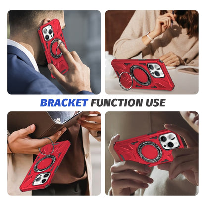 For iPhone 14 Pro MagSafe Magnetic Shockproof Phone Case with Ring Holder(Red) - iPhone 14 Pro Cases by buy2fix | Online Shopping UK | buy2fix