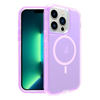 For iPhone 13 Pro Max Shockproof MagSafe Magnetic Phone Case(Transparent Purple) - iPhone 13 Pro Max Cases by buy2fix | Online Shopping UK | buy2fix