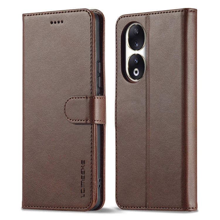 For Honor 90 LC.IMEEKE Calf Texture Leather Phone Case(Coffee) - Honor Cases by LC.IMEEKE | Online Shopping UK | buy2fix