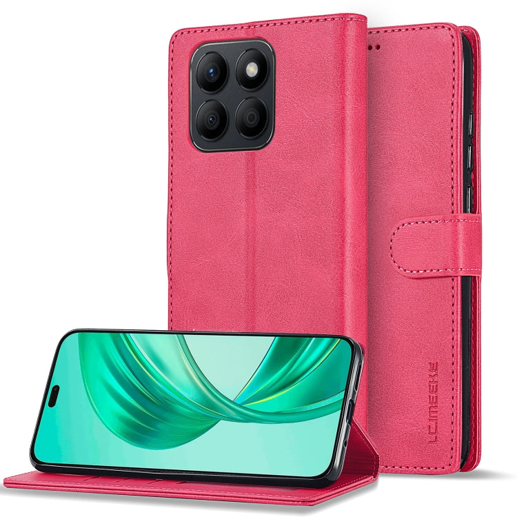 For Honor X8b LC.IMEEKE Calf Texture Leather Phone Case(Red) - Honor Cases by LC.IMEEKE | Online Shopping UK | buy2fix