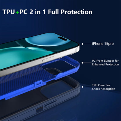 For iPhone 16 2 in 1 Magnetic PC + TPU Phone Case(Royal Blue+Dark Blue) - iPhone 16 Cases by buy2fix | Online Shopping UK | buy2fix