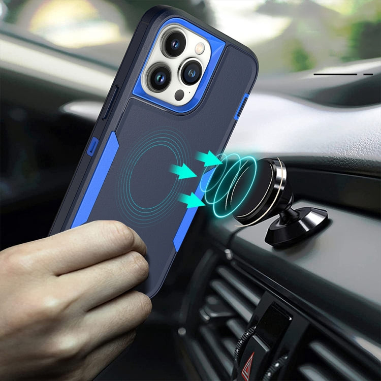 For iPhone 16 2 in 1 Magnetic PC + TPU Phone Case(Royal Blue+Dark Blue) - iPhone 16 Cases by buy2fix | Online Shopping UK | buy2fix