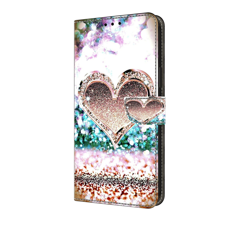 For Motorola Moto G Play 2024 Crystal 3D Shockproof Protective Leather Phone Case(Pink Diamond Heart) - Motorola Cases by buy2fix | Online Shopping UK | buy2fix