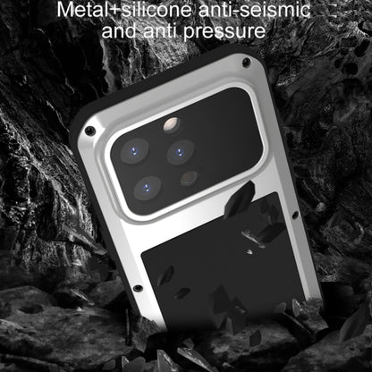 For iPhone 15 Pro LOVE MEI Metal Shockproof Life Waterproof Dustproof Phone Case(Silver) - iPhone 15 Pro Cases by LOVE MEI | Online Shopping UK | buy2fix