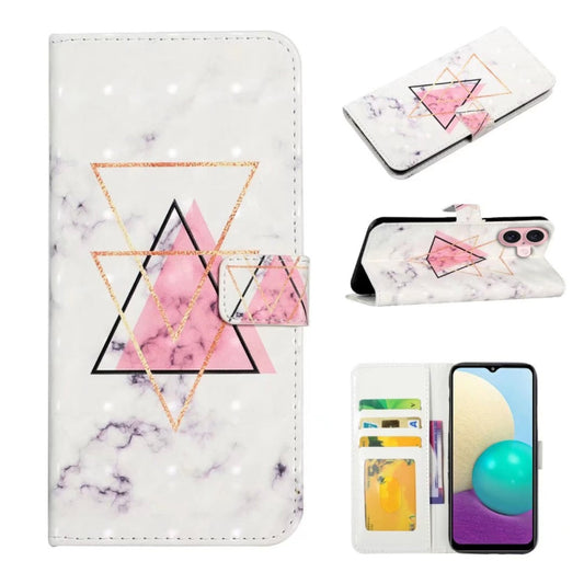 For iPhone 16 Plus Oil Embossed 3D Drawing Leather Phone Case(Triangular Marble) - iPhone 16 Plus Cases by buy2fix | Online Shopping UK | buy2fix