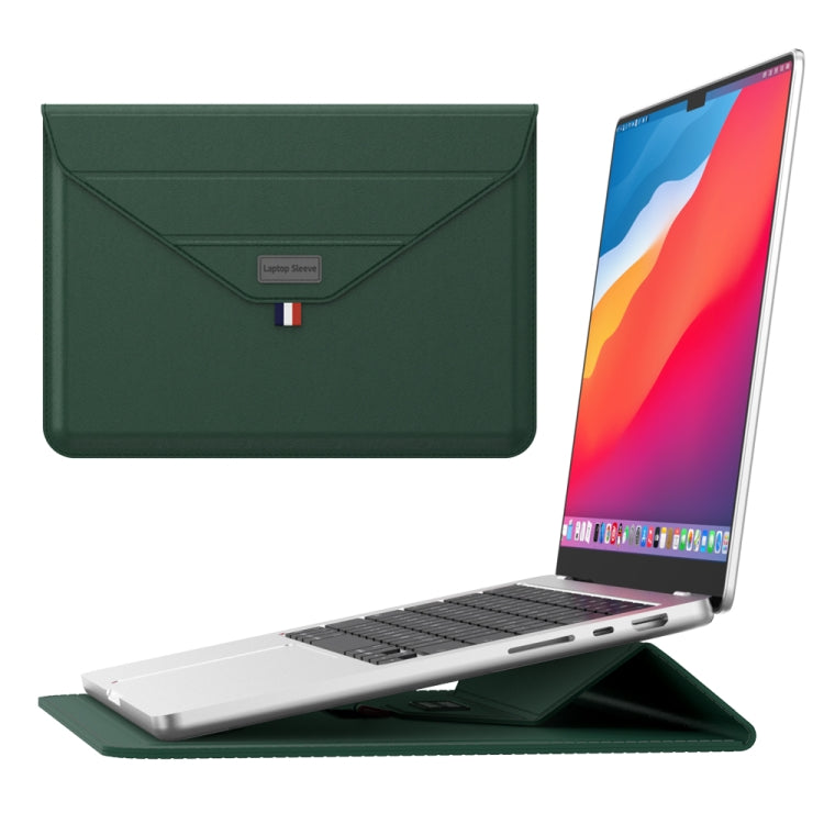 For 15.4/15.6/16.1 inch Envelope Holder Laptop Sleeve Bag(Dark Green) - 15.6 - 17 inch by buy2fix | Online Shopping UK | buy2fix