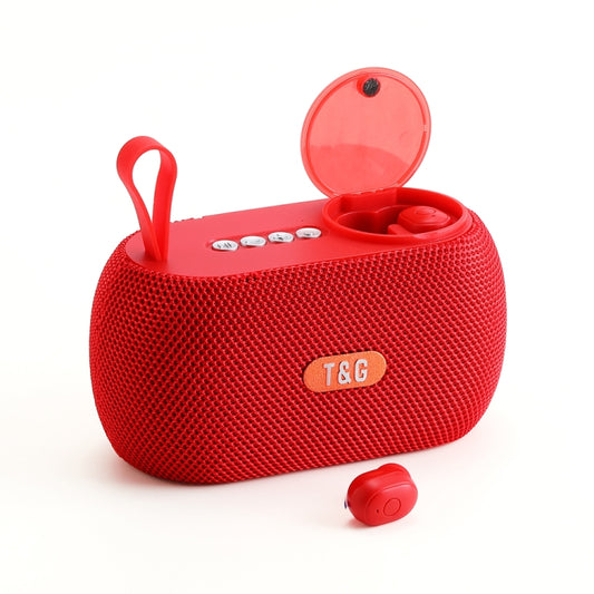 T&G TG810 2 in 1 Portable Outdoor Speaker + Mini Wireless Bluetooth Earphone(Red) - Mini Speaker by T&G | Online Shopping UK | buy2fix