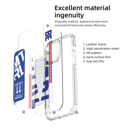 For iPhone 15 Pro Max Mutural Cyber Series TPU Phone Case with IML Stand(Blue) - iPhone 15 Pro Max Cases by Mutural | Online Shopping UK | buy2fix