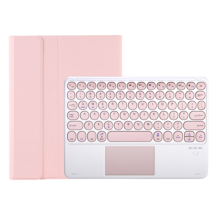 For Samsung Galaxy Tab A9+ X210/X215/X215 YA09B-A Candy Color TPU Round Keycap Touch Bluetooth Keyboard Leather Case with Pen Slot(Pink) - Samsung Keyboard by buy2fix | Online Shopping UK | buy2fix