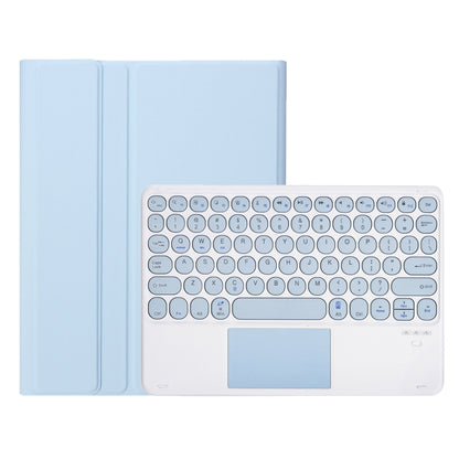 For Samsung Galaxy Tab A9+ X210/X215/X215 YA09B-A Candy Color TPU Round Keycap Touch Bluetooth Keyboard Leather Case with Pen Slot(Ice Blue) - Samsung Keyboard by buy2fix | Online Shopping UK | buy2fix
