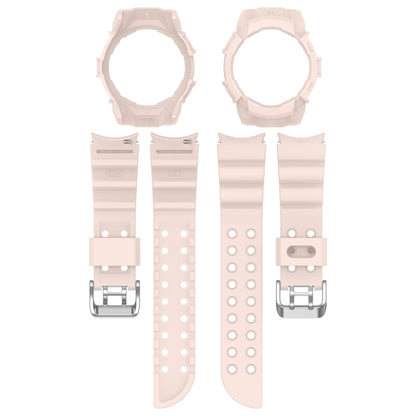 For Samsung Galaxy Watch 6 40mm Armor Silicone Watch Band + Watch Case Set(Pink) - Watch Bands by buy2fix | Online Shopping UK | buy2fix