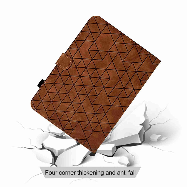 For Samsung Galaxy Tab S9 Rhombus TPU Smart Leather Tablet Case(Brown) - Galaxy Tab S9 Cases by buy2fix | Online Shopping UK | buy2fix