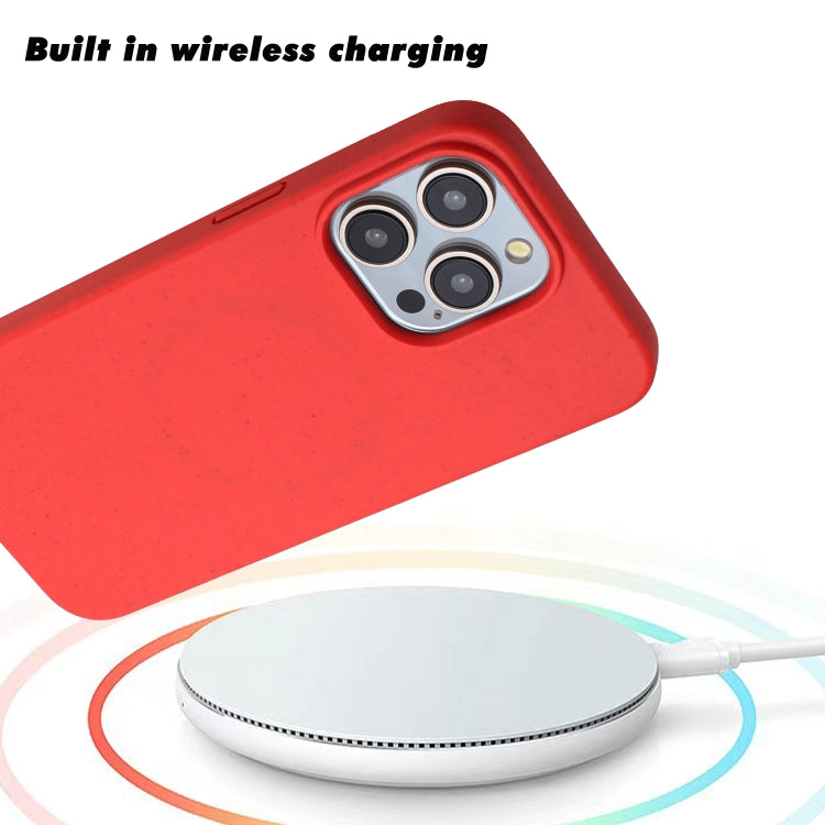 For iPhone 12 Pro Wheat MagSafe Magnetic Straw Material + TPU Phone Case(Red) - iPhone 12 / 12 Pro Cases by buy2fix | Online Shopping UK | buy2fix