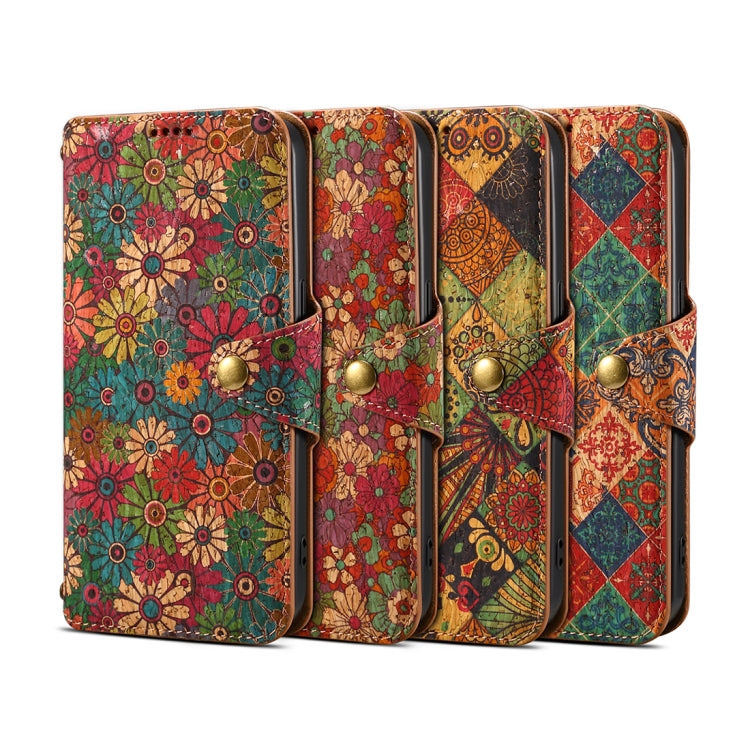 For Samsung Galaxy S23+ Denior Flower Language Series Cork Fabric Oil Edge Leather Phone Case(Autumn) - Galaxy S23+ 5G Cases by Denior | Online Shopping UK | buy2fix