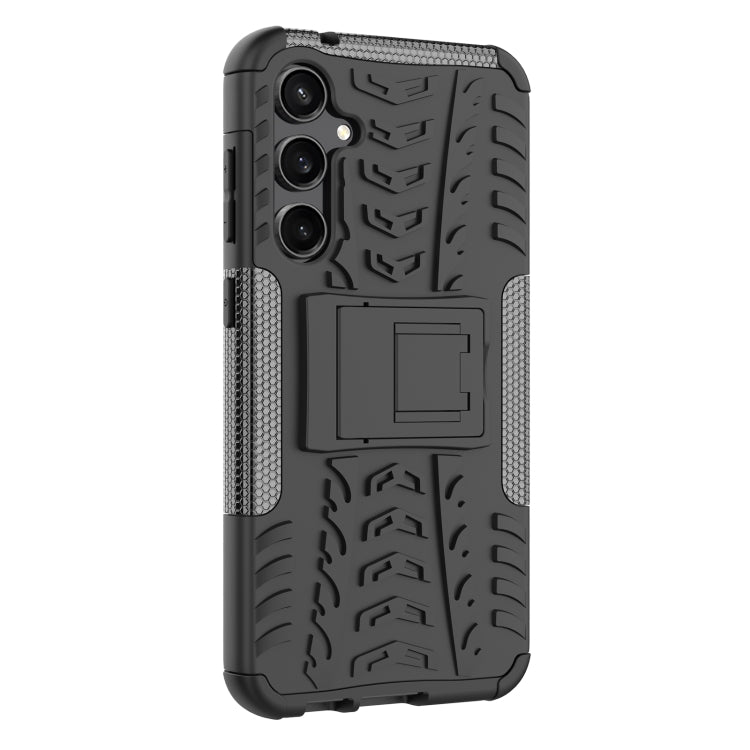 For Samsung Galaxy S23 FE 5G Tire Texture TPU + PC Phone Case with Holder(Black) - Galaxy S23 FE 5G Cases by buy2fix | Online Shopping UK | buy2fix