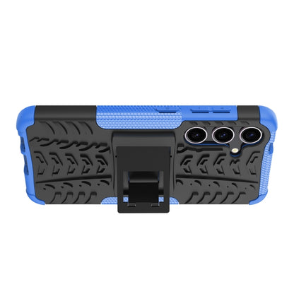 For Samsung Galaxy S24 5G Tire Texture TPU + PC Phone Case with Holder(Blue) - Galaxy S24 5G Cases by buy2fix | Online Shopping UK | buy2fix