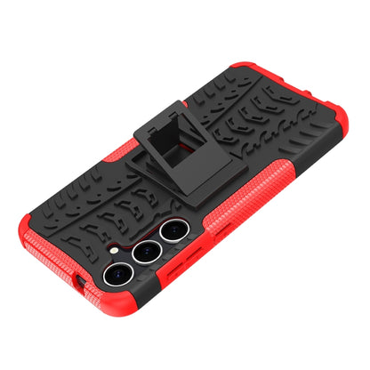 For Samsung Galaxy S24+ Tire Texture TPU + PC Phone Case with Holder(Red) - Galaxy S24+ 5G Cases by buy2fix | Online Shopping UK | buy2fix