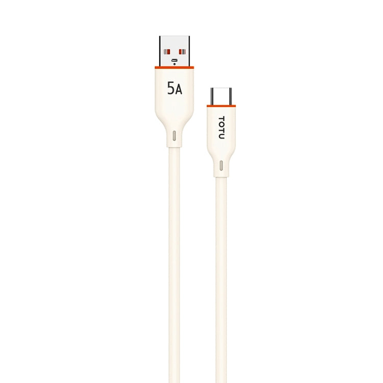 TOTU CB-6-T 25W USB to USB-C / Type-C Silicone Data Cable, Length: 1m(Beige) - USB-C & Type-C Cable by TOTUDESIGN | Online Shopping UK | buy2fix