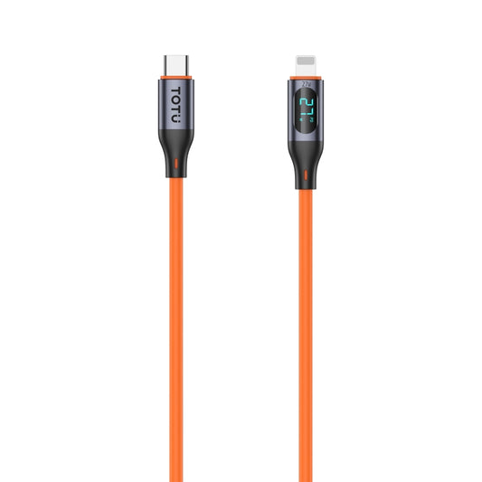 TOTU CB-7-PD 27W USB-C / Type-C to 8 Pin Digital Display Fast Charging Silicone Cable, Length: 1m(Orange) - 2 in 1 Cable by TOTUDESIGN | Online Shopping UK | buy2fix