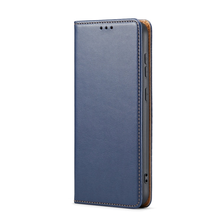 For Samsung Galaxy S24+ 5G Fierre Shann PU Genuine Leather Texture Phone Case(Blue) - Galaxy S24+ 5G Cases by FIERRE SHANN | Online Shopping UK | buy2fix