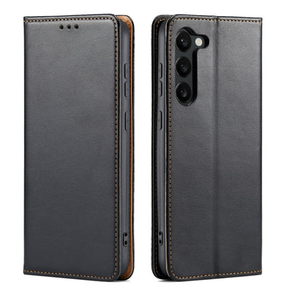 For Samsung Galaxy S24 5G Fierre Shann PU Genuine Leather Texture Phone Case(Black) - Galaxy S24 5G Cases by FIERRE SHANN | Online Shopping UK | buy2fix