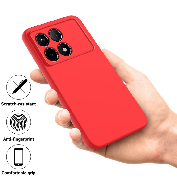 For Xiaomi Poco F6 Pro Solid Color Liquid Silicone Dropproof Full Coverage Phone Case(Red) - Xiaomi Cases by buy2fix | Online Shopping UK | buy2fix