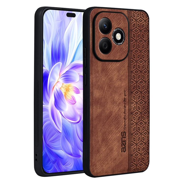 For Honor X60i AZNS 3D Embossed Skin Feel Phone Case(Brown) - Honor Cases by AZNS | Online Shopping UK | buy2fix