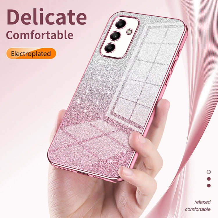 For Samsung Galaxy A12 4G / 5G Gradient Glitter Powder Electroplated Phone Case(Transparent) - Galaxy Phone Cases by buy2fix | Online Shopping UK | buy2fix