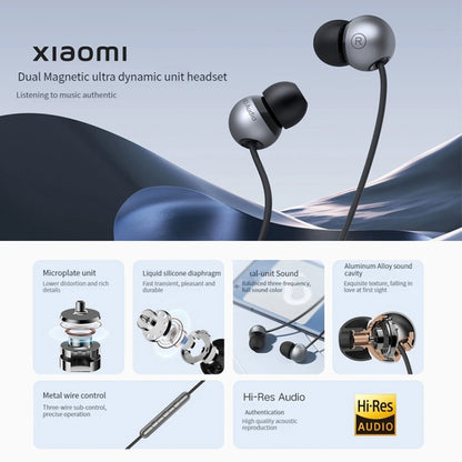 Original Xiaomi Dual Magnetic Super Dynamic Unit Earphone, Length: 1.28m - Normal Style Earphone by Xiaomi | Online Shopping UK | buy2fix