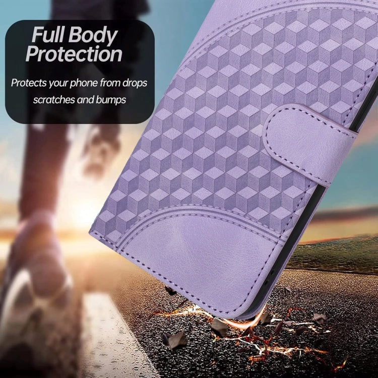 For iPhone 16 Pro YX0060 Elephant Head Embossed Phone Leather Case with Lanyard(Light Purple) - iPhone 16 Pro Cases by buy2fix | Online Shopping UK | buy2fix